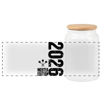 Darts Champion 2026 Kreisliga shirt black - Panoramic Cookie Jar with Wooden Lid - white - Front