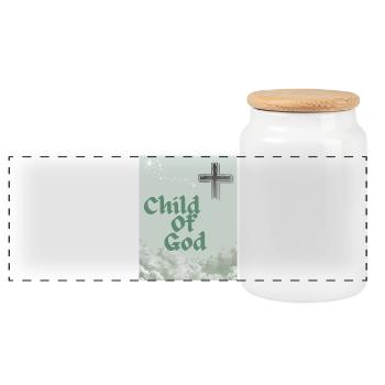 Art nuage de l’Enfant de Dieu Cross - Boîte à biscuits avec couvercle en bois - blanc - Devant