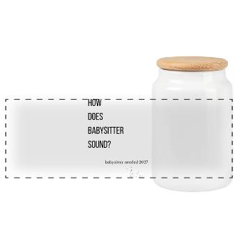 How does babysitter sound? - Panoramic Cookie Jar with Wooden Lid - white - Front