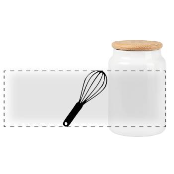 Cadeau du cuisinier fouet - Boîte à biscuits avec couvercle en bois - blanc - Devant