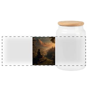 Bali Silence à la lumière du soir - Boîte à biscuits avec couvercle en bois - blanc - Devant
