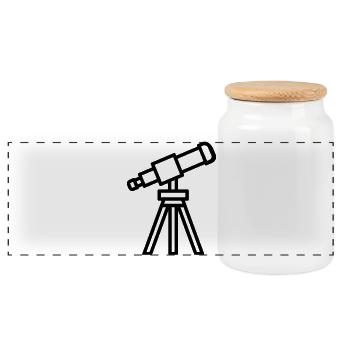 telescope - Panoramic Cookie Jar with Wooden Lid - white - Front