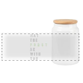 May the Forst be with you - (linksbündig) - Panorama Keksdose mit Holzdeckel - Weiß - Vorne