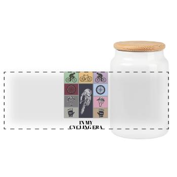In meiner Radfahrer-Ära lustiges Radfahrer-Shirt - Panorama Keksdose mit Holzdeckel - Weiß - Vorne