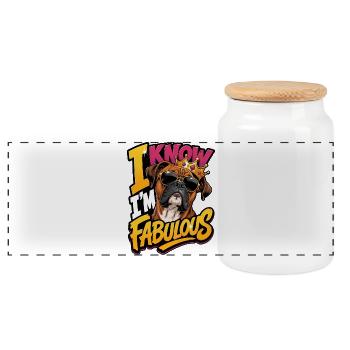 Boxershorts - Panorama Keksdose mit Holzdeckel - Weiß - Vorne