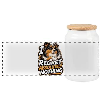 Shetland Shepherd - Boîte à biscuits avec couvercle en bois - blanc - Devant