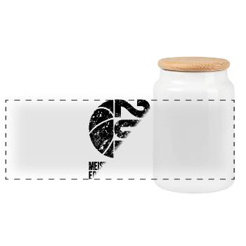 Basketball Meister Shirt 2026, schwarz weiß  - Panorama Keksdose mit Holzdeckel - Weiß - Vorne