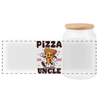 Pizza_uncle_Cadeau_Amateur_de_Pizza - Panorama Keksdose mit Holzdeckel - Weiß - Vorne