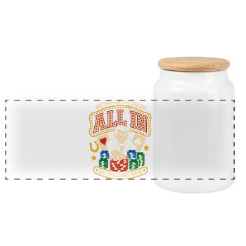 All In Poker and Casino - Panoramic Cookie Jar with Wooden Lid - white - Front