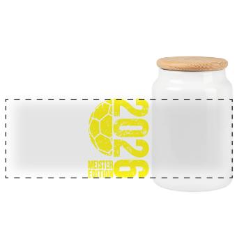 Handball Meister Shirt 2026, Gelb, yellow edition - Panorama Keksdose mit Holzdeckel - Weiß - Vorne