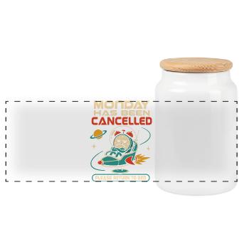 Lundi annulé – Retour au lit - Boîte à biscuits avec couvercle en bois - blanc - Devant