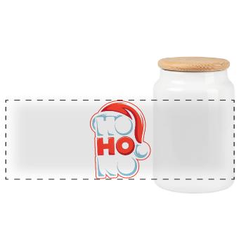 Ho Ho No Design - Boîte à biscuits avec couvercle en bois - blanc - Devant
