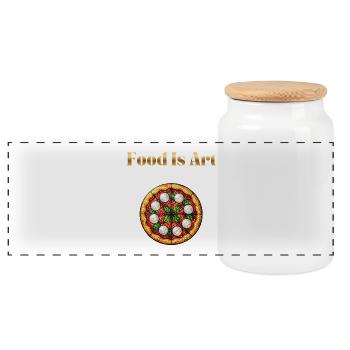 La nourriture est de l’art ... Pizza Margherita - Boîte à biscuits avec couvercle en bois - blanc - Devant