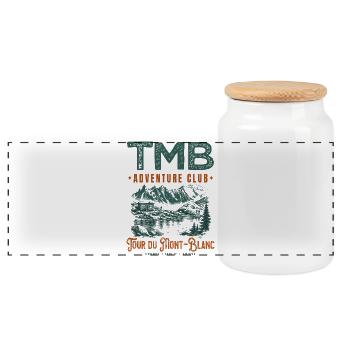 TMB Adventure Club Tour du Mont-Blanc Randonnée - Boîte à biscuits avec couvercle en bois - blanc - Devant