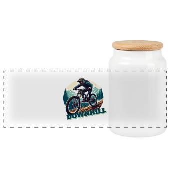 Fahrrad MTB Downhill Cross Mountain Bike Sport - Panorama Keksdose mit Holzdeckel - Weiß - Vorne