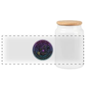 Dark Romance - Panoramic Cookie Jar with Wooden Lid - white - Front