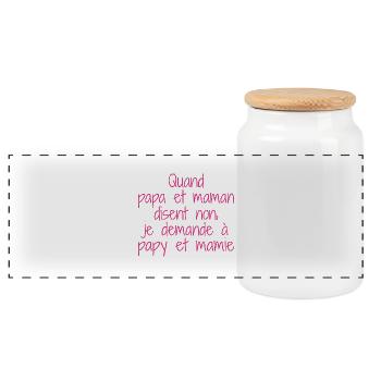 Papy et mamie - Boîte à biscuits avec couvercle en bois - blanc - Devant