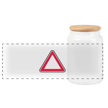 Attention panel - Panoramic Cookie Jar with Wooden Lid - white - Front