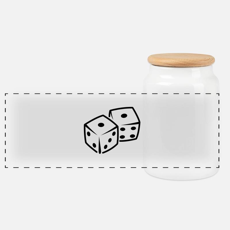 dices - Panorama Keksdose mit Holzdeckel - Weiß