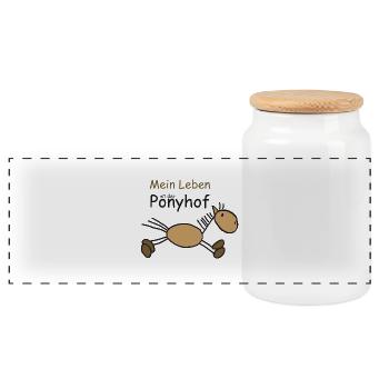 Mein Leben ist der Ponyhof - Panorama Keksdose mit Holzdeckel - Weiß - Vorne
