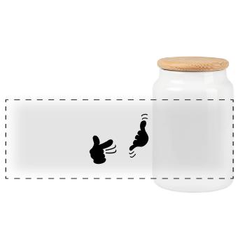 Appelez-moi / call me (1c) - Boîte à biscuits avec couvercle en bois - blanc - Devant