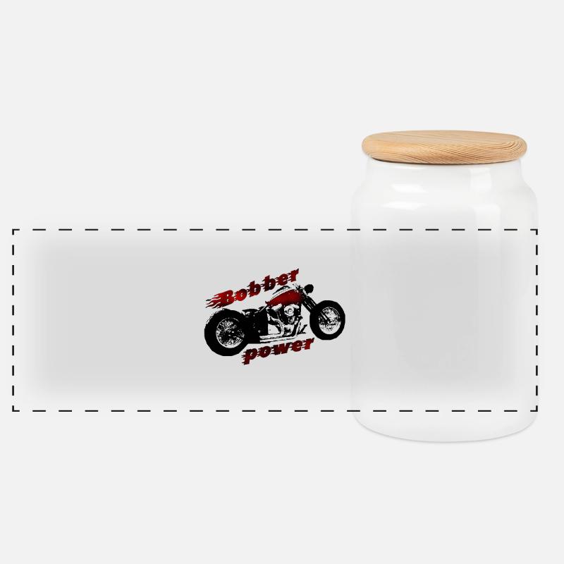 bobber Strom - Panorama Keksdose mit Holzdeckel - Weiß