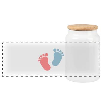 pieds d'enfant trop mignons - Boîte à biscuits avec couvercle en bois - blanc - Devant