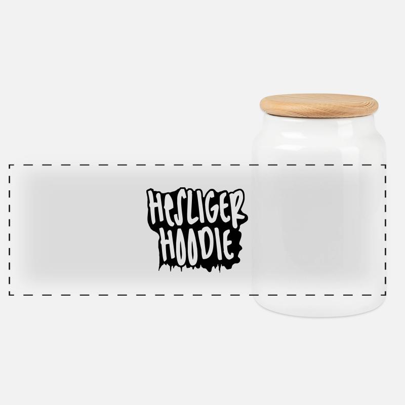 HESLIGER HOODIE - Panorama Keksdose mit Holzdeckel - Weiß