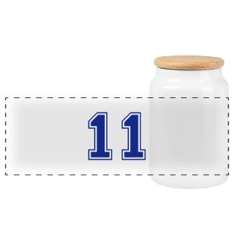 nombre - 11 - Boîte à biscuits avec couvercle en bois - blanc - Devant