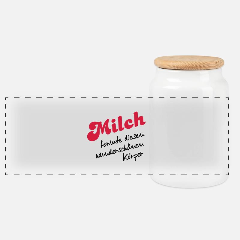 Milch - Panorama Keksdose mit Holzdeckel - Weiß