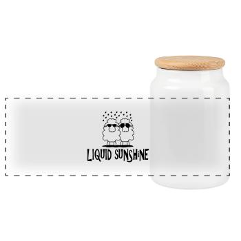 Liquid Sunshine Duo - Panorama Keksdose mit Holzdeckel - Weiß - Vorne