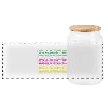 Dance - Panoramic Cookie Jar with Wooden Lid - white - Front