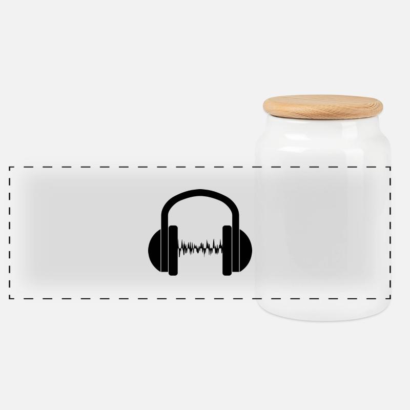 Musik - Panorama Keksdose mit Holzdeckel - Weiß