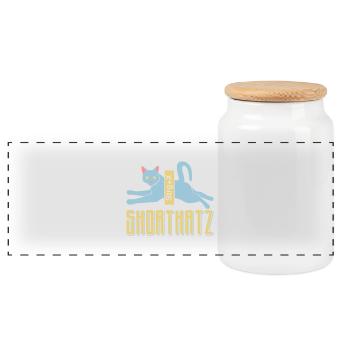Shortkatz - Panorama Keksdose mit Holzdeckel - Weiß - Vorne