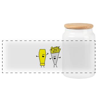 mayonnaise french fries - Panorama Keksdose mit Holzdeckel - Weiß - Vorne