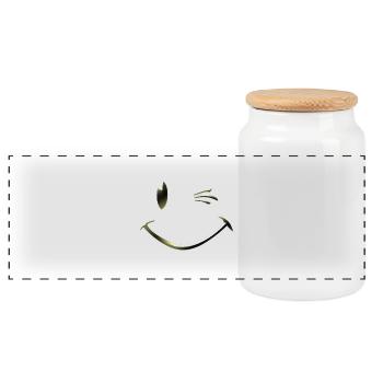 Tshirt smiley clin d'oeil by customstyle - Boîte à biscuits avec couvercle en bois - blanc - Devant
