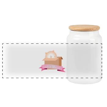 Castle Meow - Boîte à biscuits avec couvercle en bois - blanc - Devant