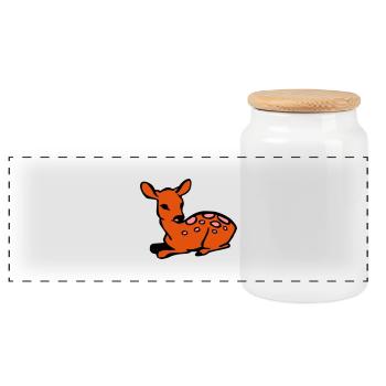 Faon - Boîte à biscuits avec couvercle en bois - blanc - Devant
