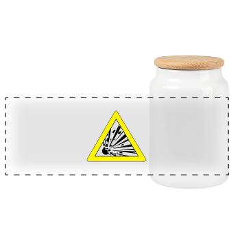 Trafic signe explosion - Boîte à biscuits avec couvercle en bois - blanc - Devant