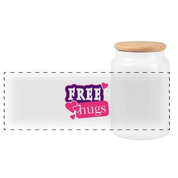 free hugs / Free Hugs (2c) - Boîte à biscuits avec couvercle en bois - blanc - Devant