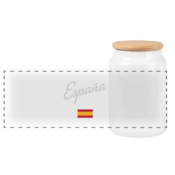 España - Panorama Keksdose mit Holzdeckel - Weiß - Vorne