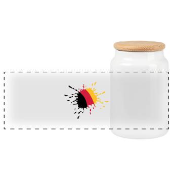 Deutschland - Panorama Keksdose mit Holzdeckel - Weiß - Vorne