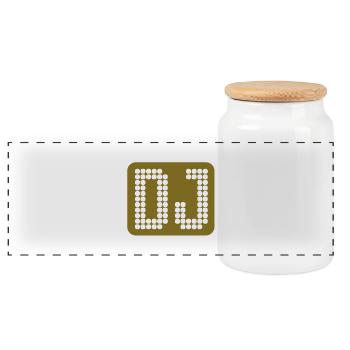 DJ - Panorama Keksdose mit Holzdeckel - Weiß - Vorne