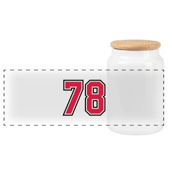 78 sports jersey football number - Panoramic Cookie Jar with Wooden Lid - white - Front