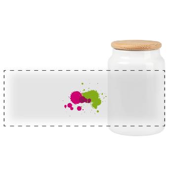 taches2 - Boîte à biscuits avec couvercle en bois - blanc - Devant