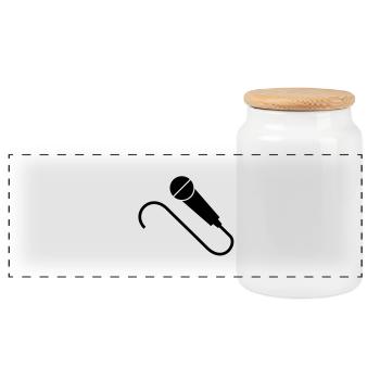 mic___f1 - Boîte à biscuits avec couvercle en bois - blanc - Devant