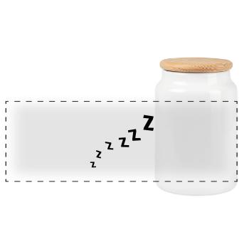 Zzzzzzz - Panoramic Cookie Jar with Wooden Lid - white - Front