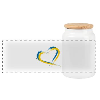 Coeur brosse drapeau vecteur drapeau Suède - Boîte à biscuits avec couvercle en bois - blanc - Devant