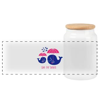 Sauver les baleines-Protège la baleine sauvez les - Boîte à biscuits avec couvercle en bois - blanc - Devant