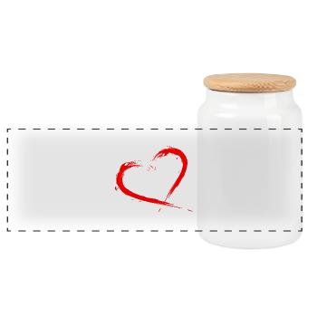 Herz Design Bürste Rot Neu Vektorgrafik - Boîte à biscuits avec couvercle en bois - blanc - Devant